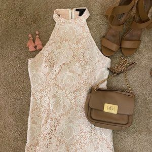 White Halter Lace Dress
